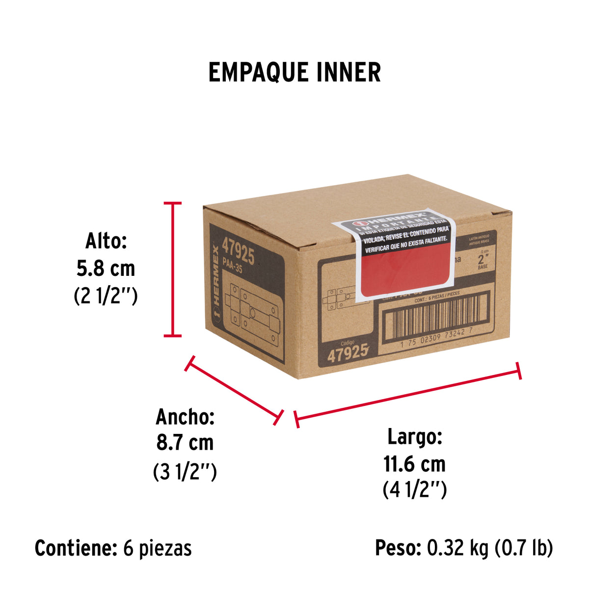 Pasador de barra plana 2", latón antiguo · vista 6
