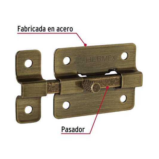 Pasador de barra plana 2", latón antiguo · vista 2