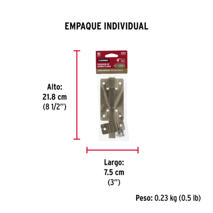 Pasador de barra plana 4", latón antiguo · vista 5
