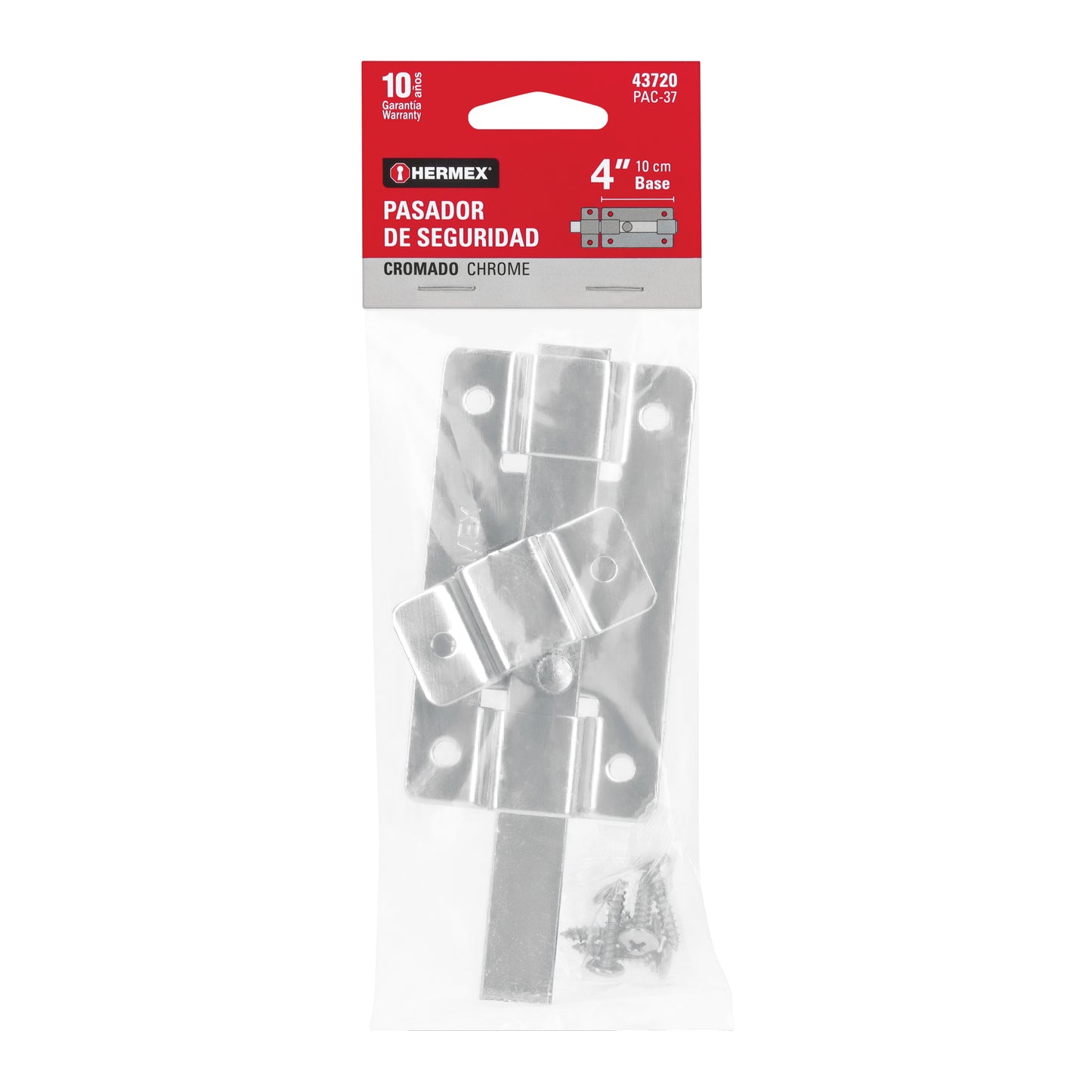 Pasador de barra plana 4 pulgadas acabado cromo