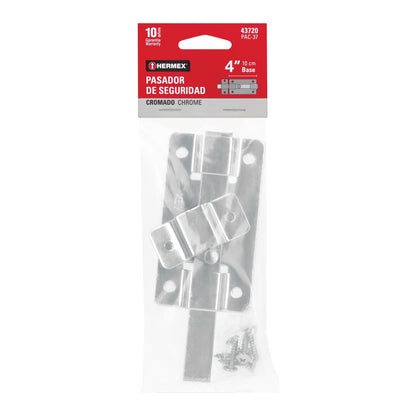 Pasador de barra plana 4 pulgadas acabado cromo