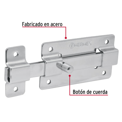 Pasador de barra plana 4 pulgadas acabado cromo