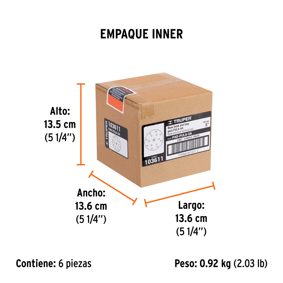 Respaldo de 5" hook and loop para PULA-6A · vista 3
