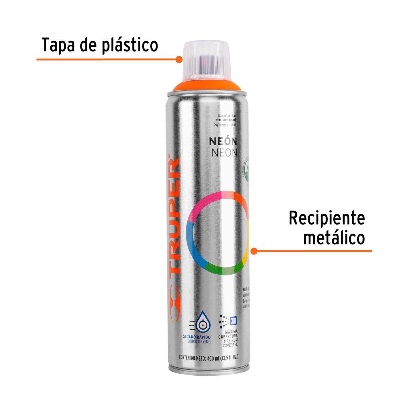 Pintura en aerosol naranja neón bote esbelto 400 ml