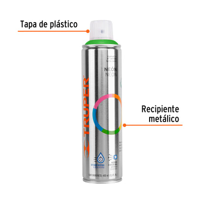 Pintura en aerosol verde neón bote esbelto 400 ml