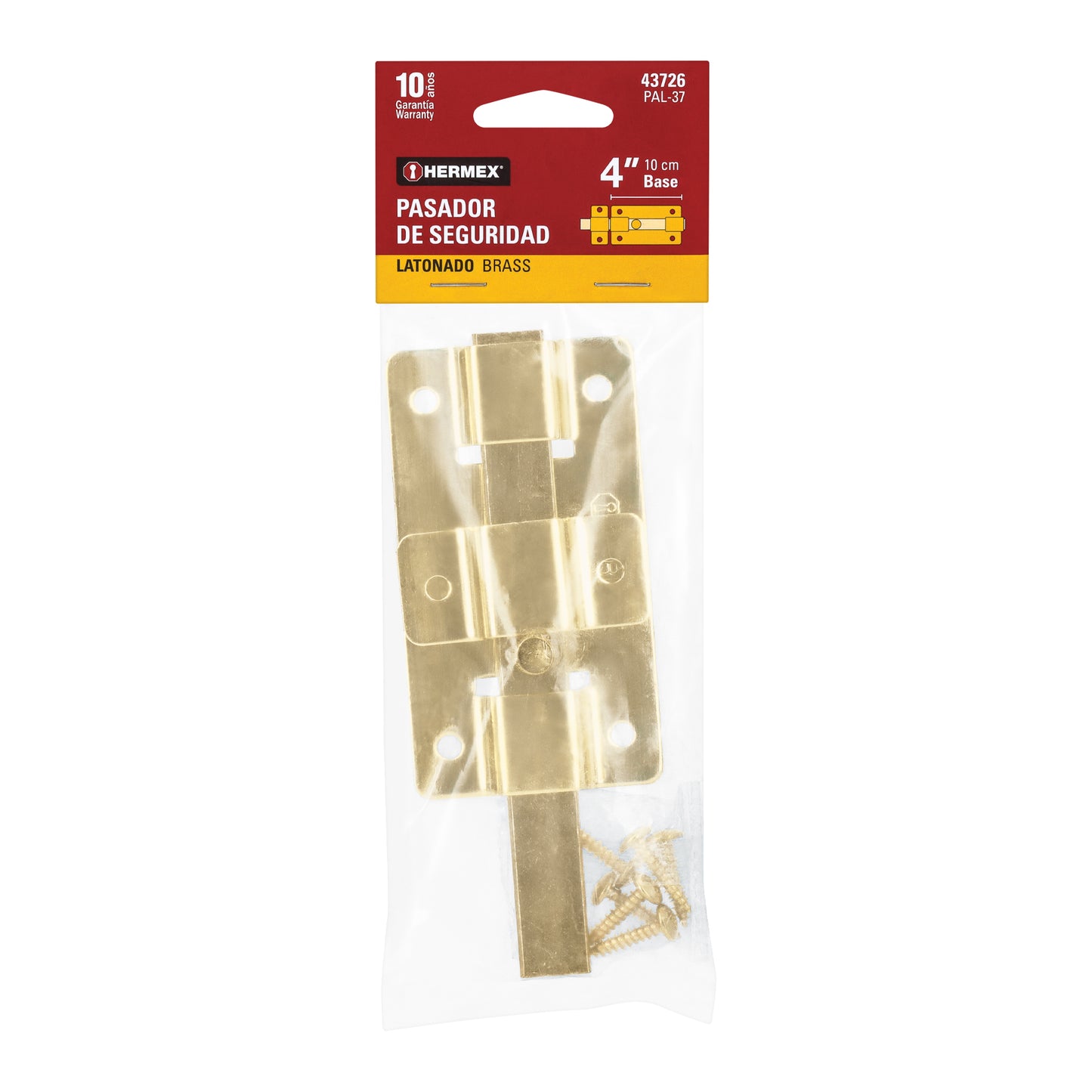 Pasador de barra plana 4 pulgadas acabado latón