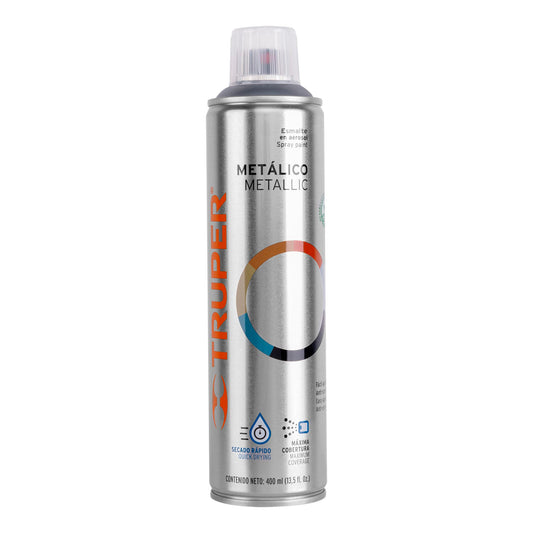 Pintura en aerosol cromo metálico bote esbelto 400 ml