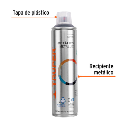 Pintura en aerosol cromo metálico bote esbelto 400 ml