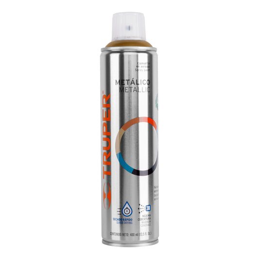 Pintura en aerosol oro metálico bote esbelto 400 ml