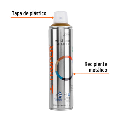 Pintura en aerosol oro metálico bote esbelto 400 ml