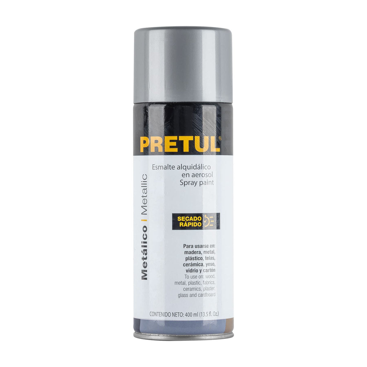 Pintura en aerosol metálica, plata ,400 ml