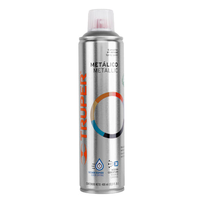 Pintura en aerosol plata metálico bote esbelto 400 ml