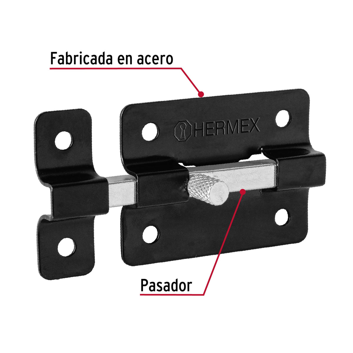 Pasador de barra plana 2", negro · vista 2