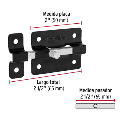 Pasador de barra plana 2", negro · vista 3