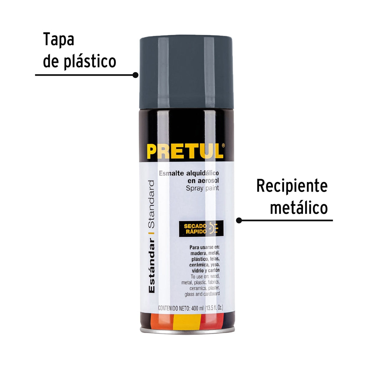 Pintura en aerosol, gris primario, 400 ml · vista 3