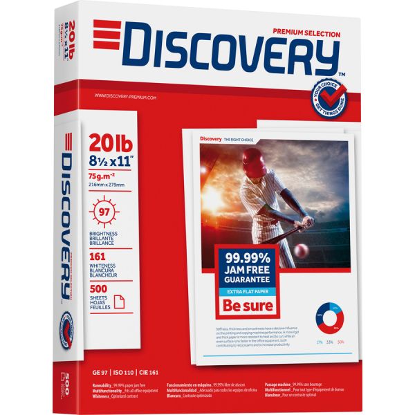 Caja de 10 resmas de papel bond Discovery blanco carta 8.5×11 de 75 g/m²