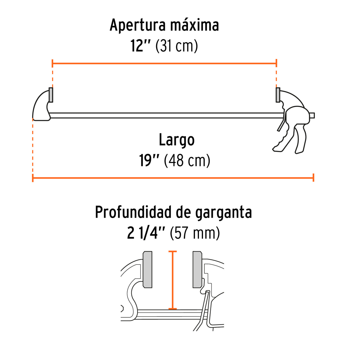 Prensa de ajuste rapido de 12 pulg - SKU 100141