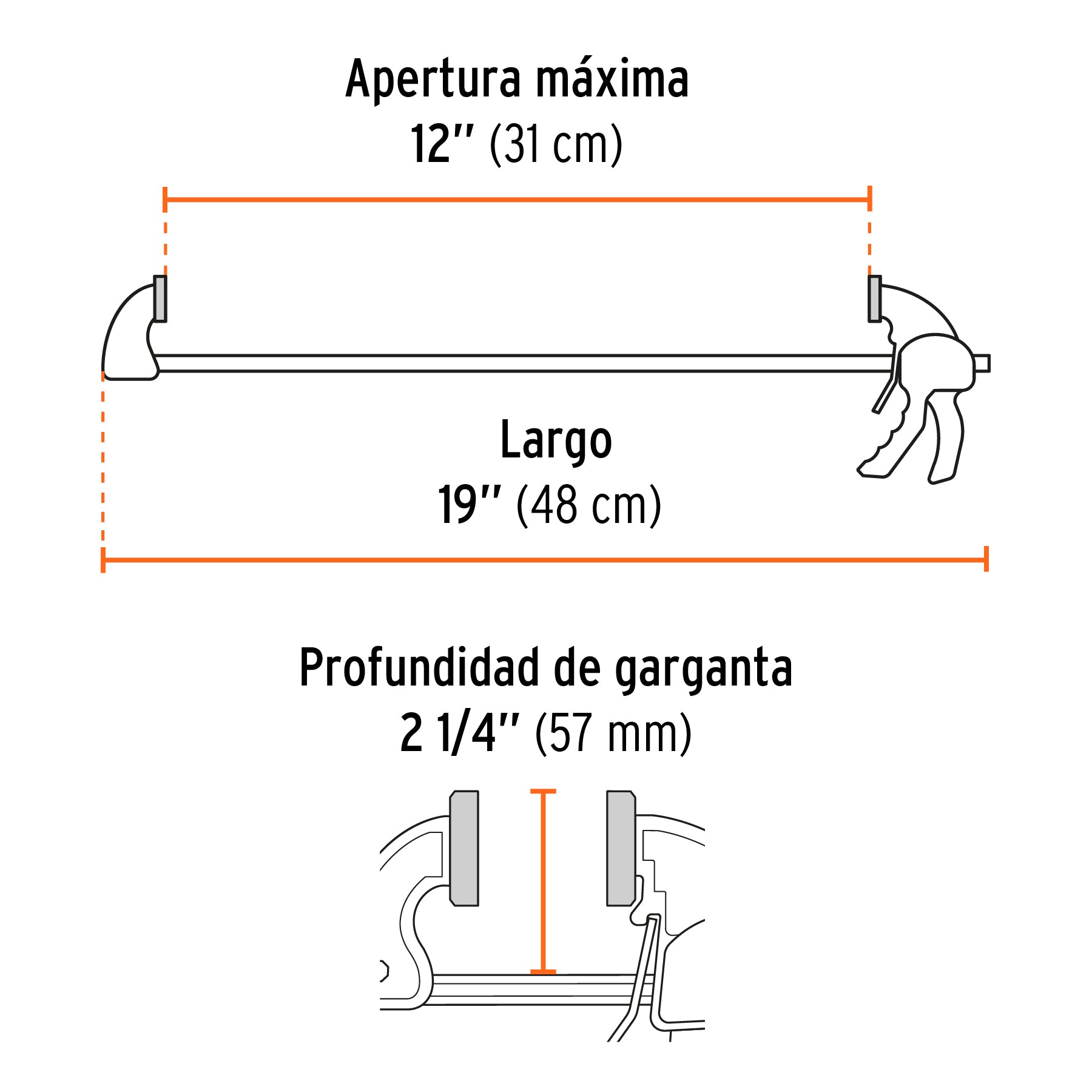 Prensa de ajuste rapido de 12 pulg - SKU 100141