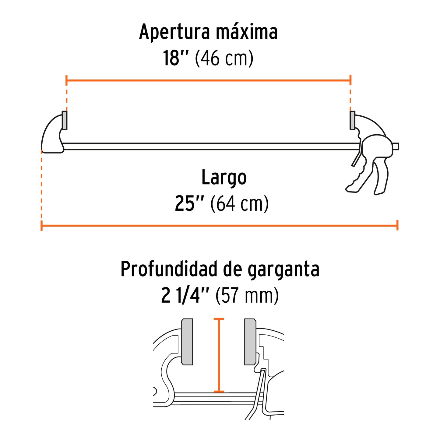 Prensa de ajuste rapido de 18 pulg - SKU 102625