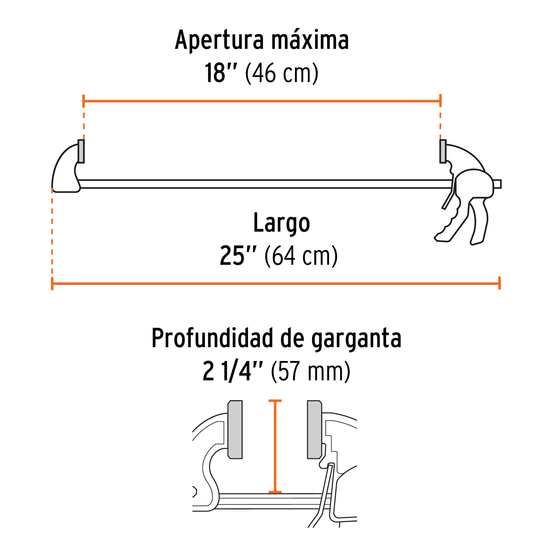 Prensa de ajuste rapido de 18 pulg - SKU 102625