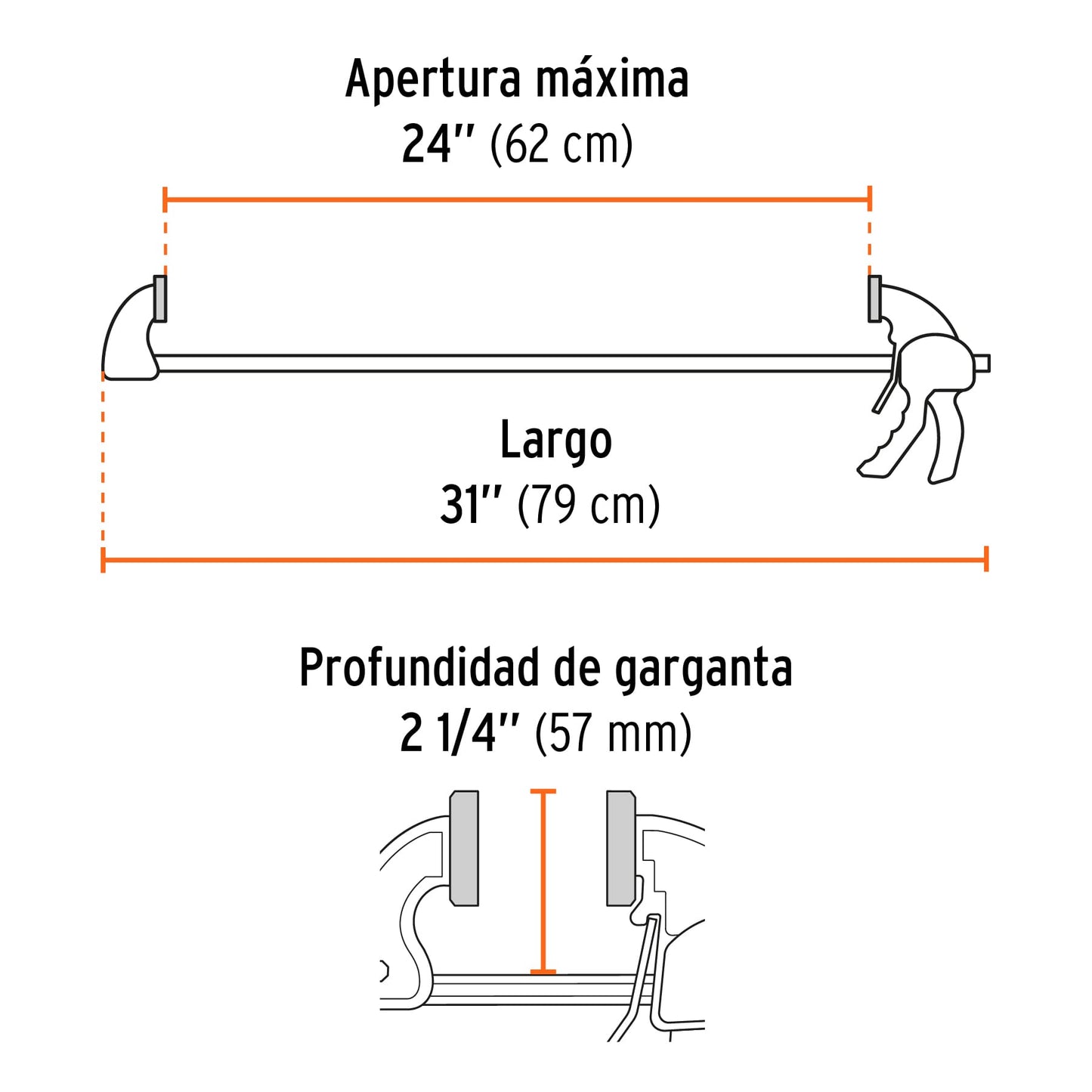 Prensa de ajuste rapido de 24 pulg - SKU 102626