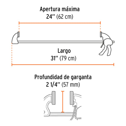 Prensa de ajuste rapido de 24 pulg - SKU 102626