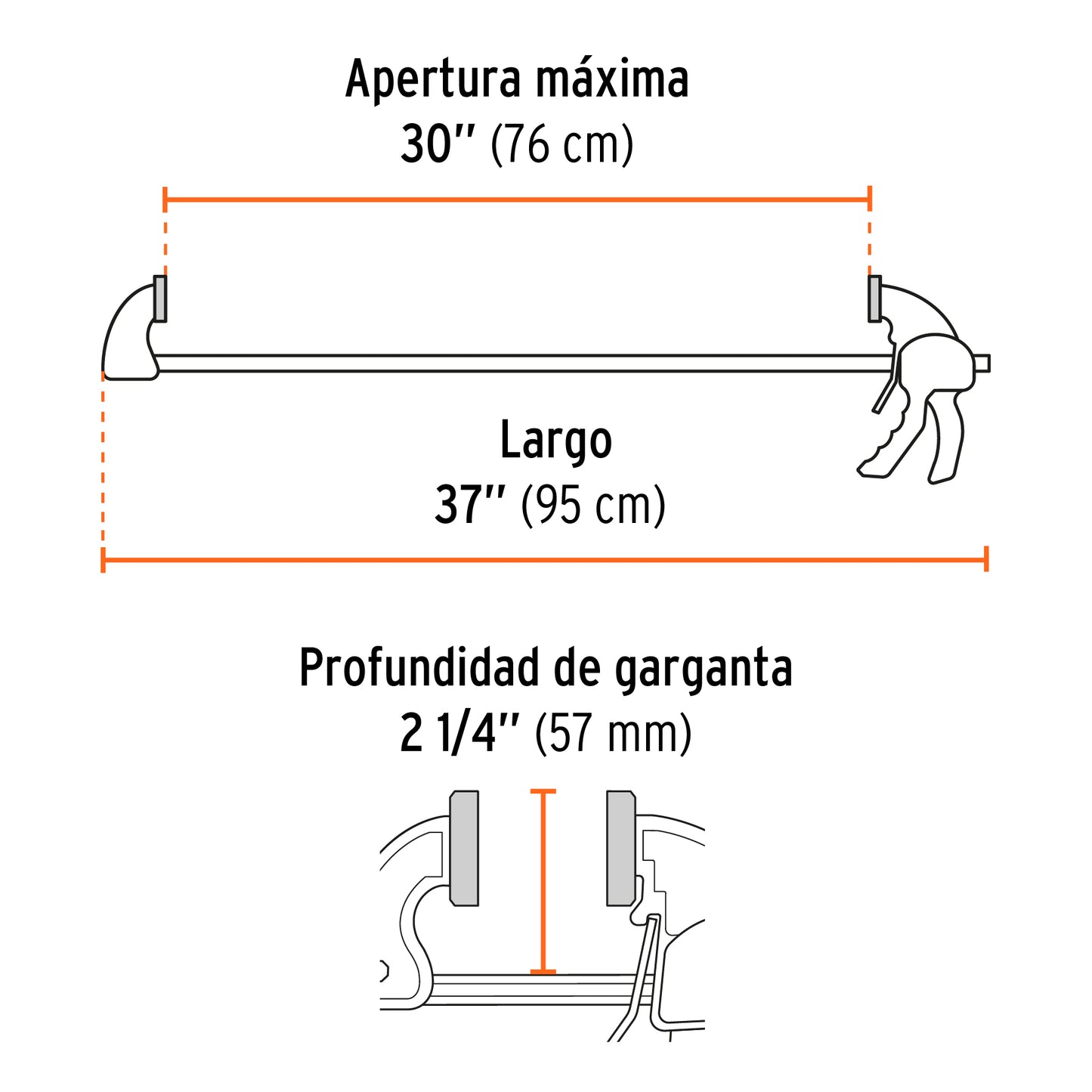 Prensa de ajuste rapido de 30 pulg - SKU 102627