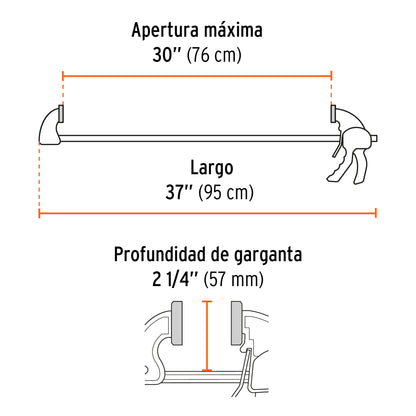 Prensa de ajuste rapido de 30 pulg - SKU 102627