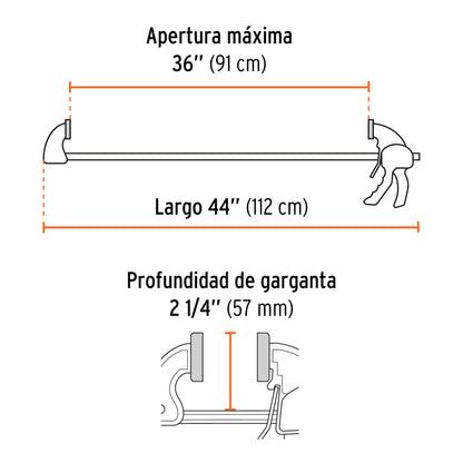 Prensa de ajuste rapido de 36 pulg - SKU 102628