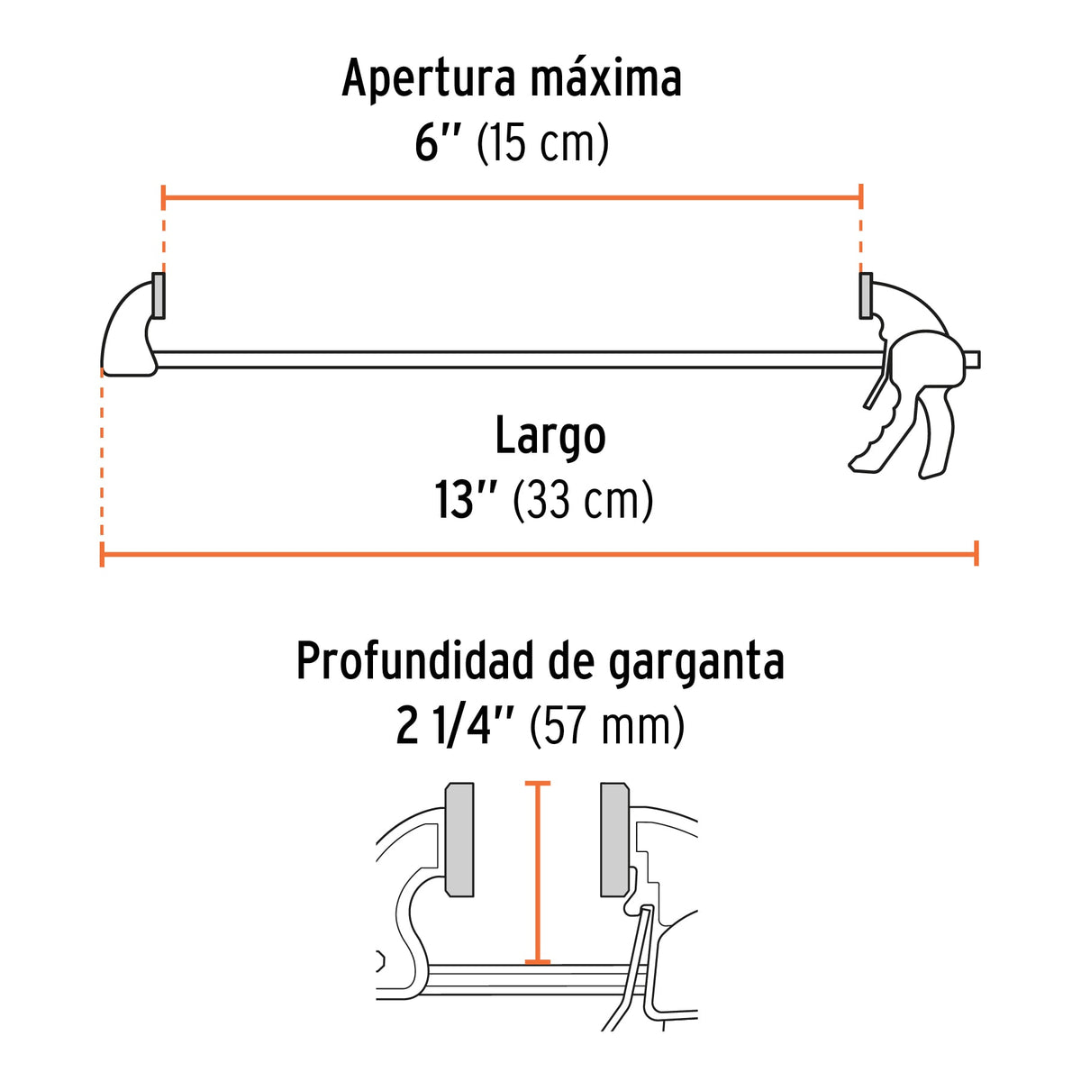 Prensa de ajuste rapido de 6 pulg - SKU 100140