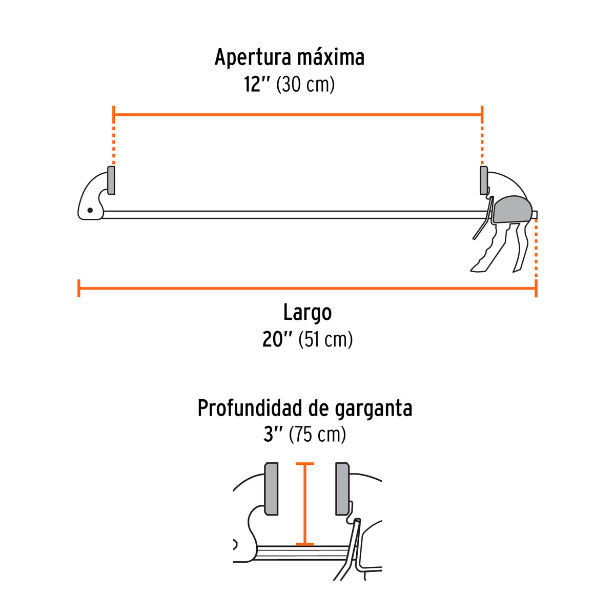 Prensa de ajuste rapido 12 pulg uso rudo - SKU 100143