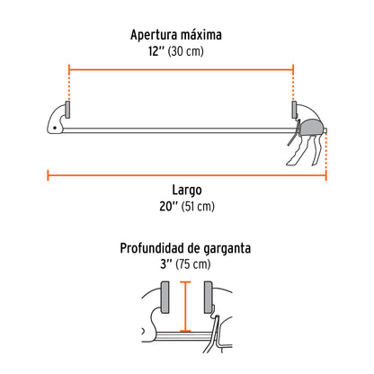 Prensa de ajuste rapido 12 pulg uso rudo - SKU 100143
