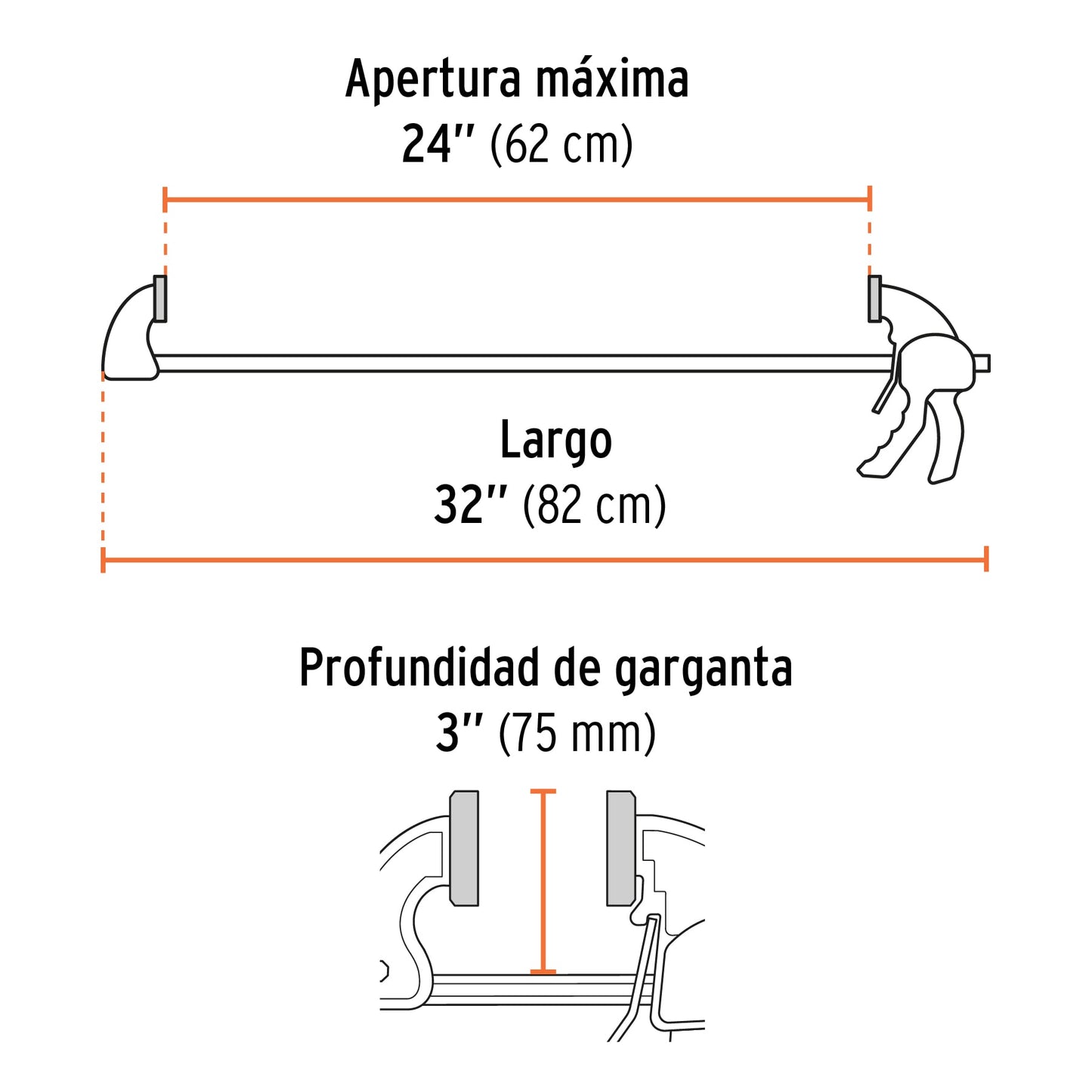 Prensa de ajuste rapido 24 pulg uso rudo - SKU 100144