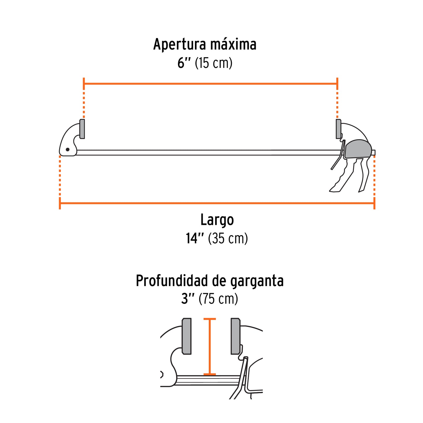 Prensa de ajuste rapido 6 pulg uso rudo - SKU 100142