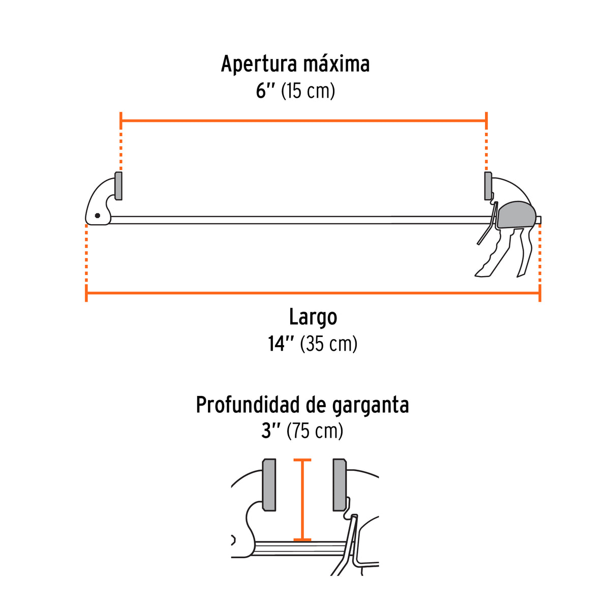 Prensa de ajuste rapido 6 pulg uso rudo - SKU 100142