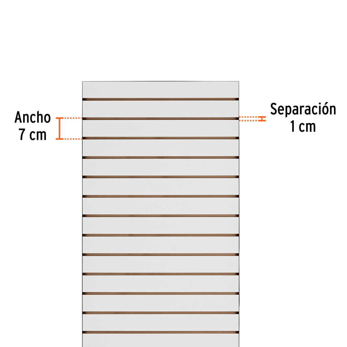 Panel ranurado de 60 por 140 cm