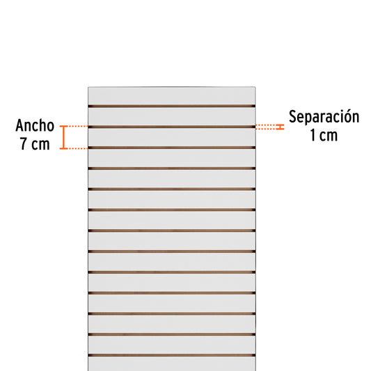 Panel ranurado de 60 por 140 cm