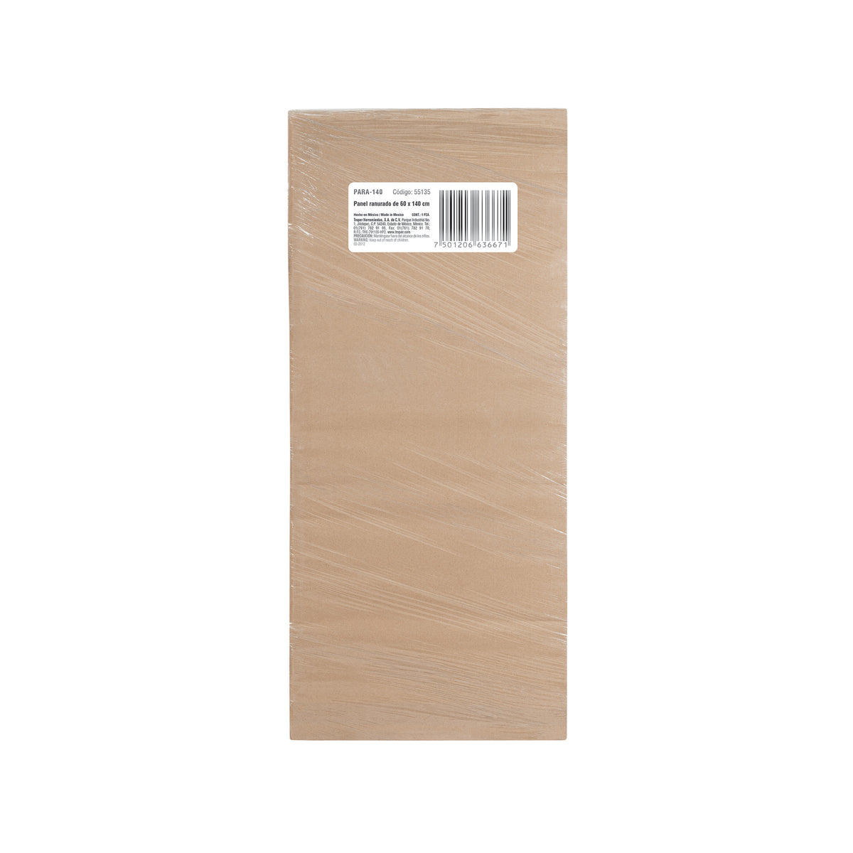 Panel ranurado de 60 por 140 cm