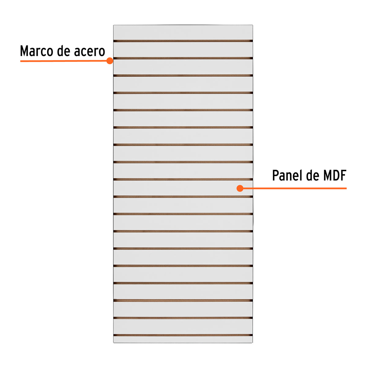 Panel ranurado de 60 por 140 cm