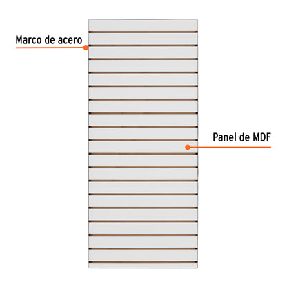 Panel ranurado de 60 por 140 cm