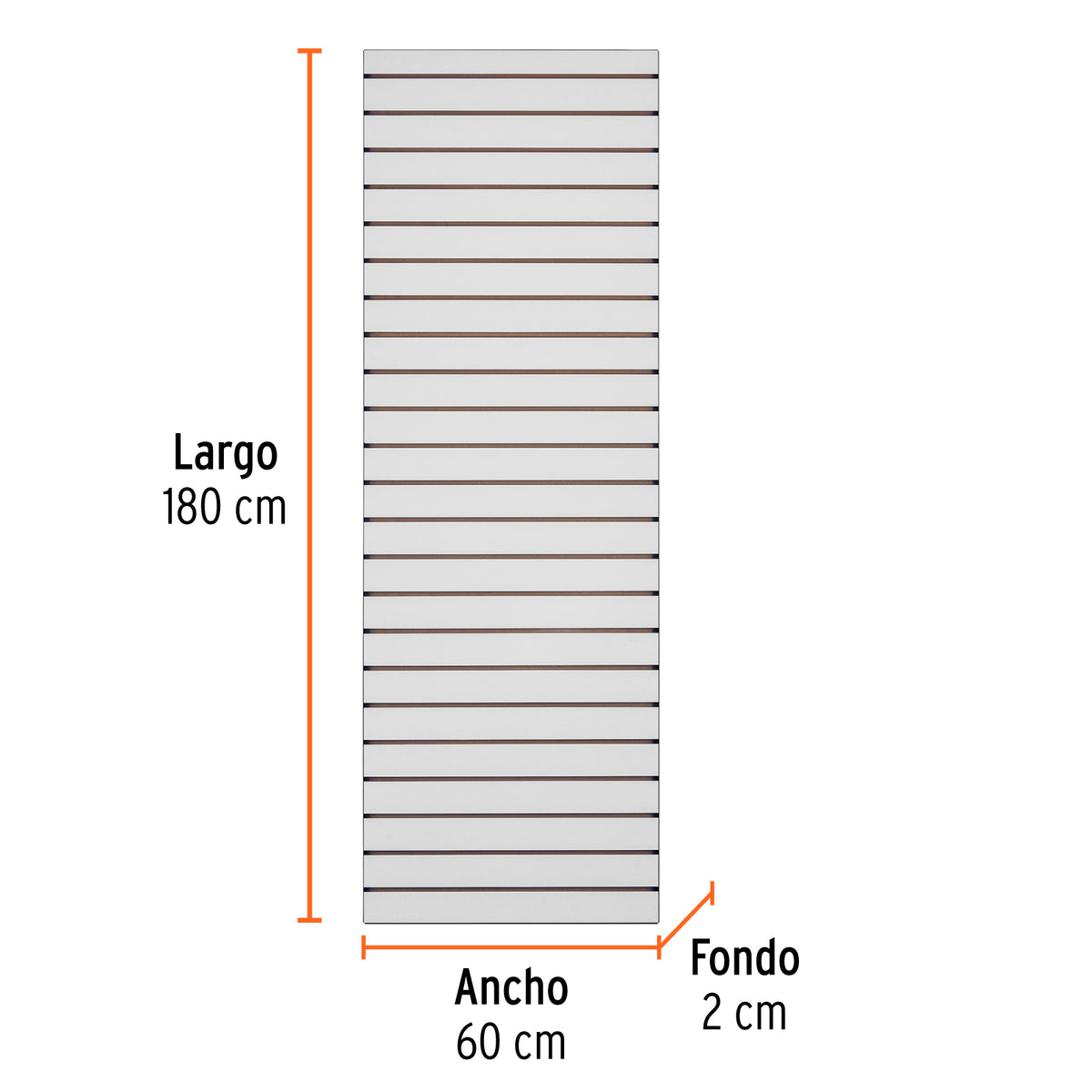 Panel ranurado de 60 por 180 cm