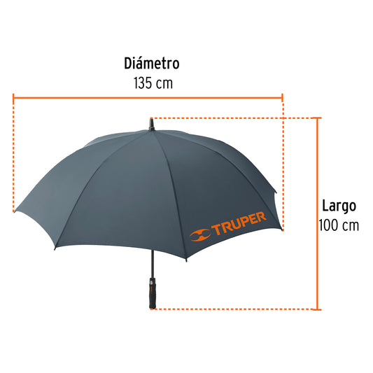 Paraguas de 135 cm con apertura automática y mango ergonómico