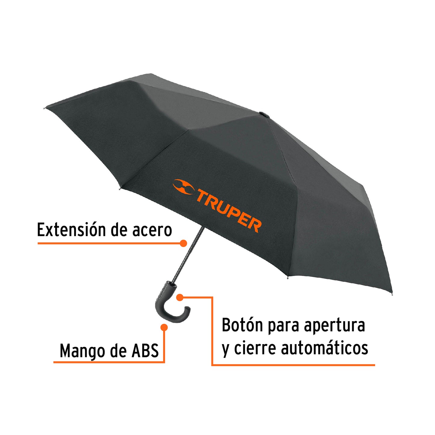 Paraguas compacto de 100 cm con apertura y cierre automáticos