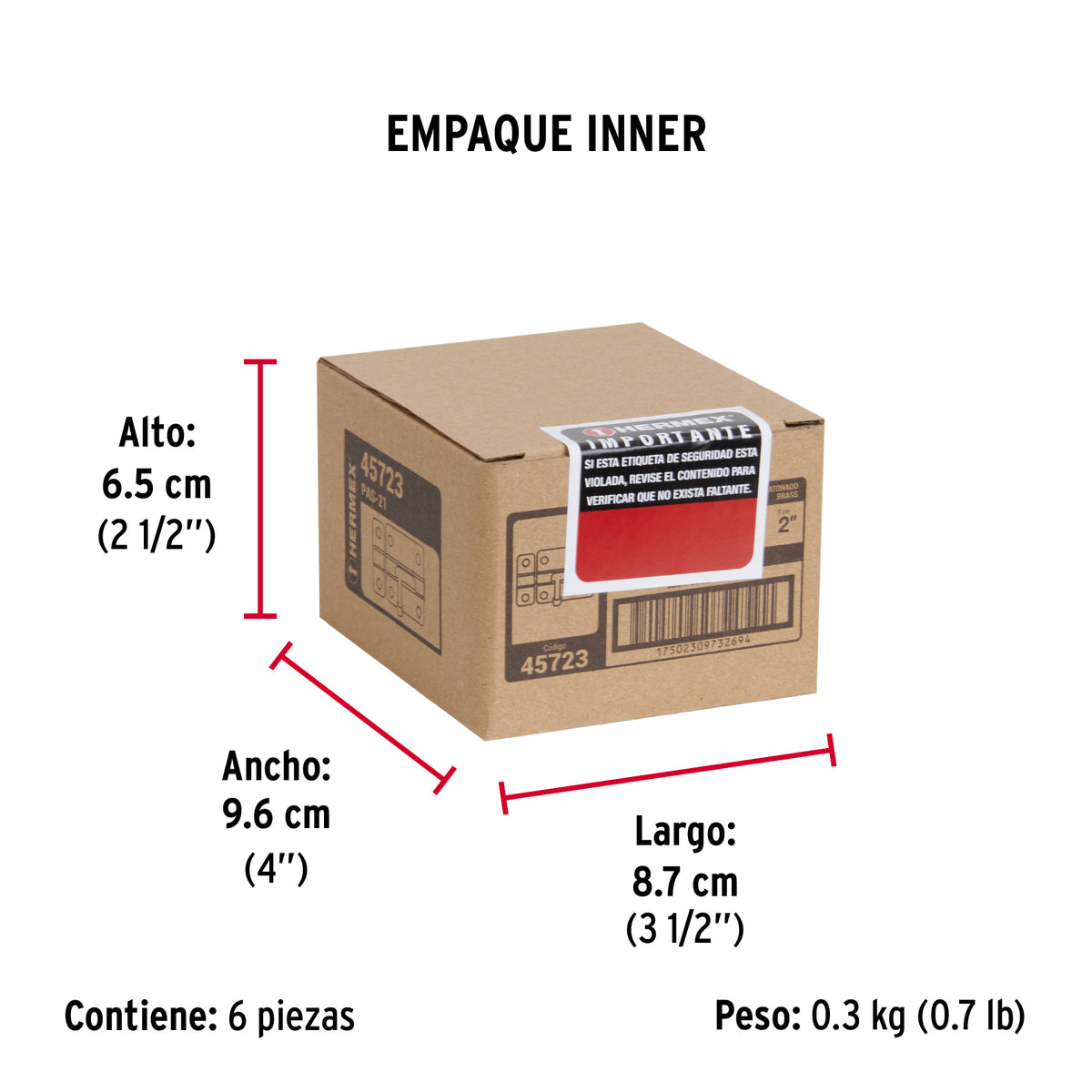 Pasador de barril de acero latón 2" · vista 6