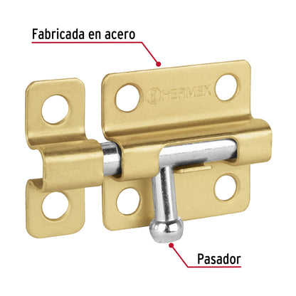 Pasador de barril de acero latón 2" · vista 2