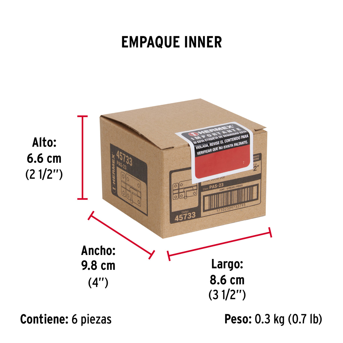 Pasador de barril de acero cromo 2" · vista 6