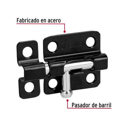 Pasador de barril 2 pulgadas de acero acabado negro