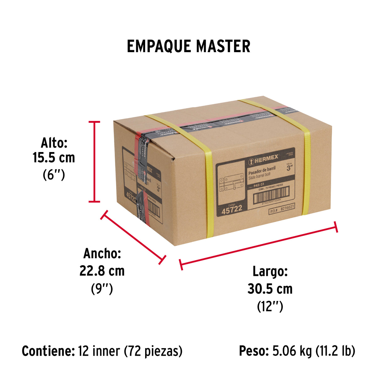Pasador de barril de acero latón 3" · vista 7