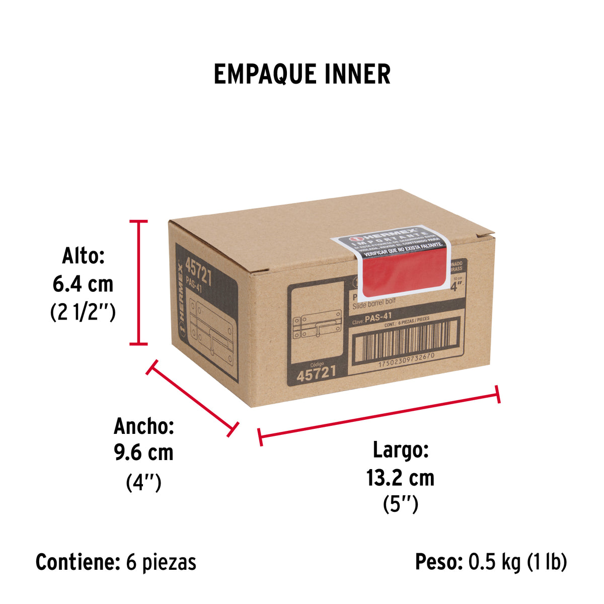 Pasador de barril de acero latón 4" · vista 6