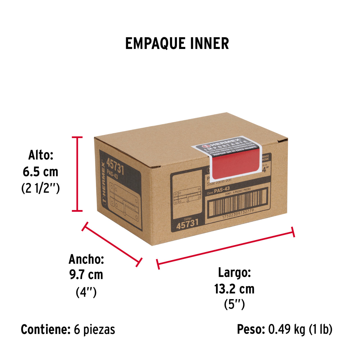 Pasador de barril de acero cromo 4" · vista 6